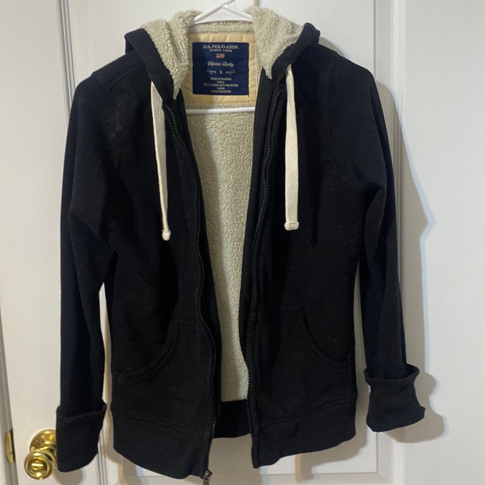 US POLO zipper sweatshirt jacket sz s black